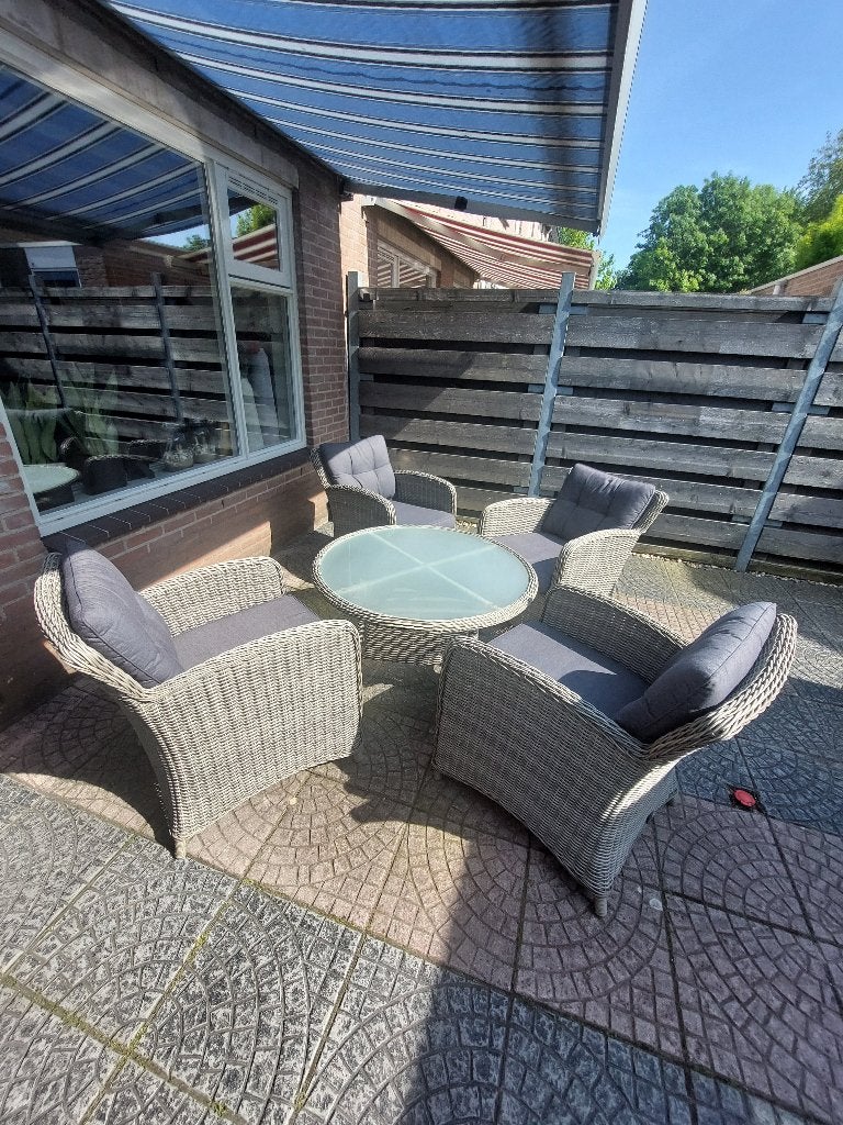 Tuinset Le Sud Verona, Tuin en Terras, 4 zitplaatsen, Gebruikt, Ophalen of Verzenden, Wicker