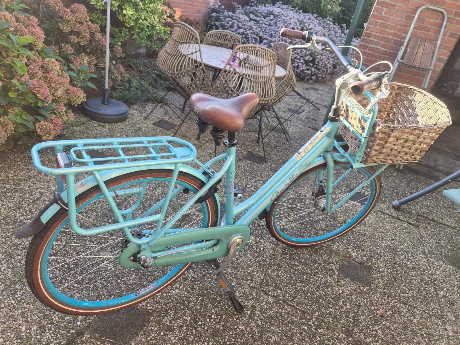 Gazelle Miss Grace damesfiets - Lichtblauw met mand, Ophalen, Versnellingen, Gazelle, Trommelrem
