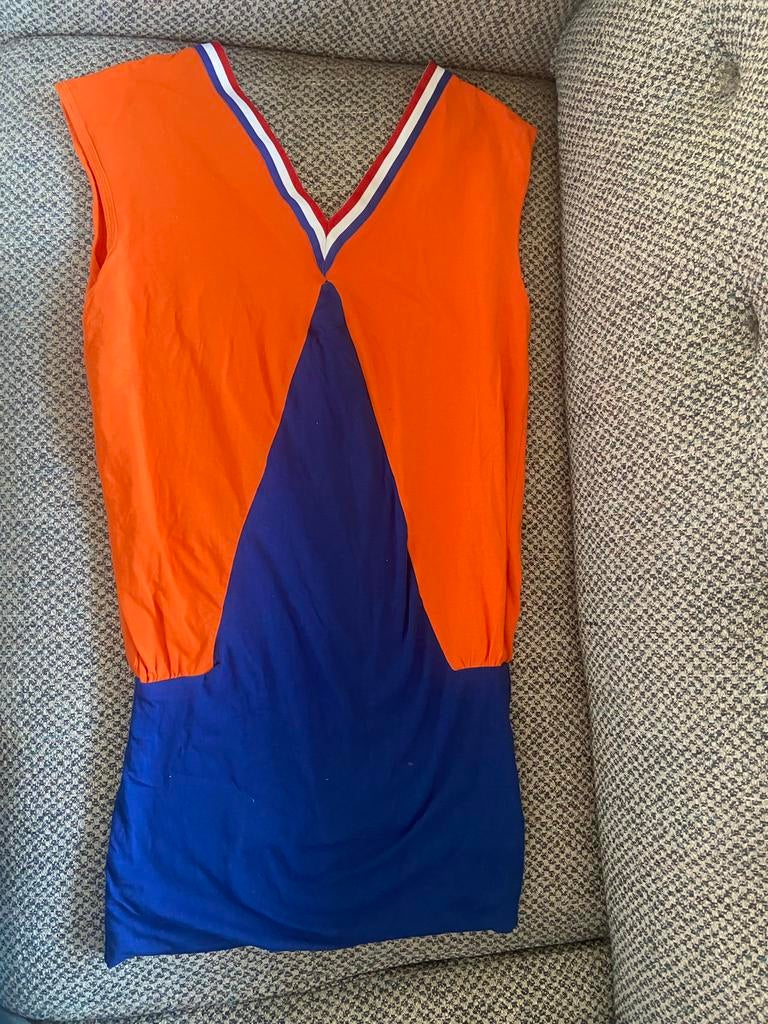 Bavaria V-dress Oranje Blauw - Maat S - Jurkje - Koningsdag, Oranje, Ophalen of Verzenden, Maat 36 (S), Gedragen