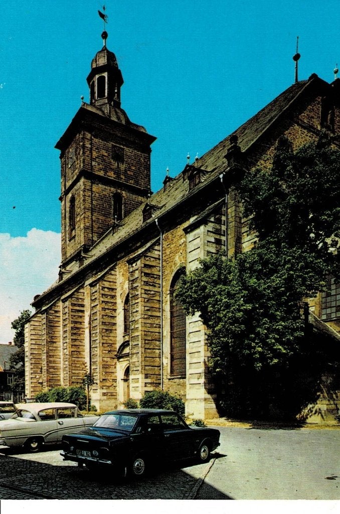 Goslar, Oude ansichtkaart kerk met auto's, Duitsland, Ophalen of Verzenden, 1960 tot 1980, Gelopen, Duitsland
