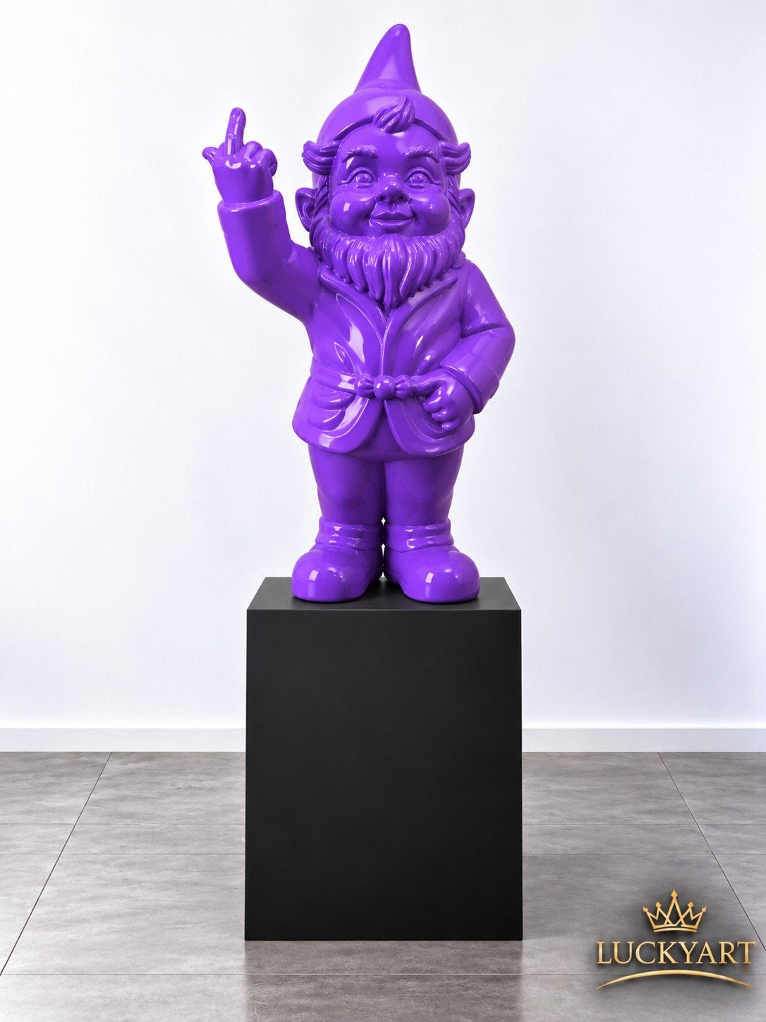 Tuinkabouter Fuck You 68 cm – Polyester Beeld – €60, Tuin en Terras, Ophalen, Nieuw, Kunststof