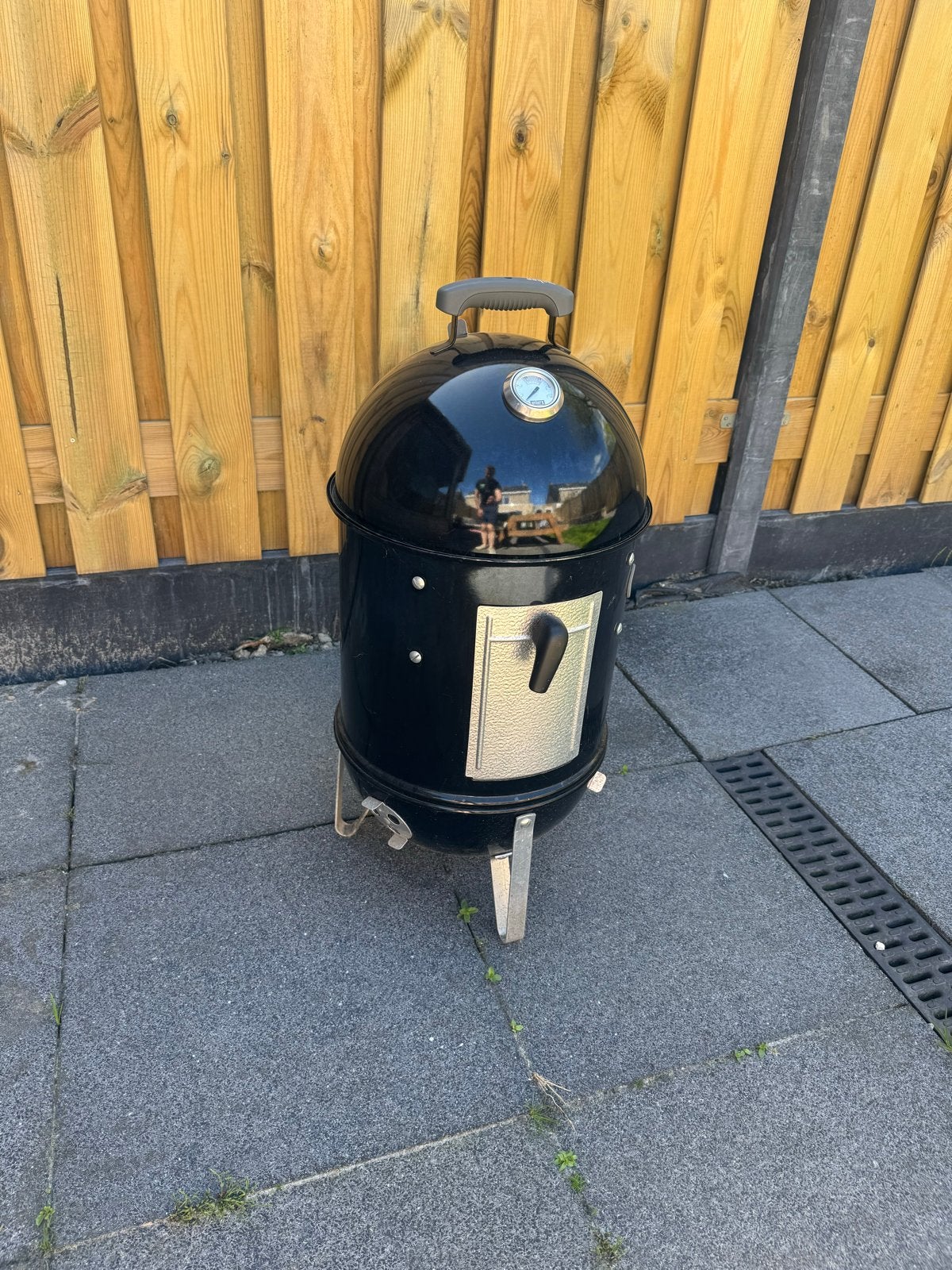 Weber Smokey Mountain Smoker BBQ Ø 37 cm met hoes, Tuin en Terras, Ophalen, Gebruikt