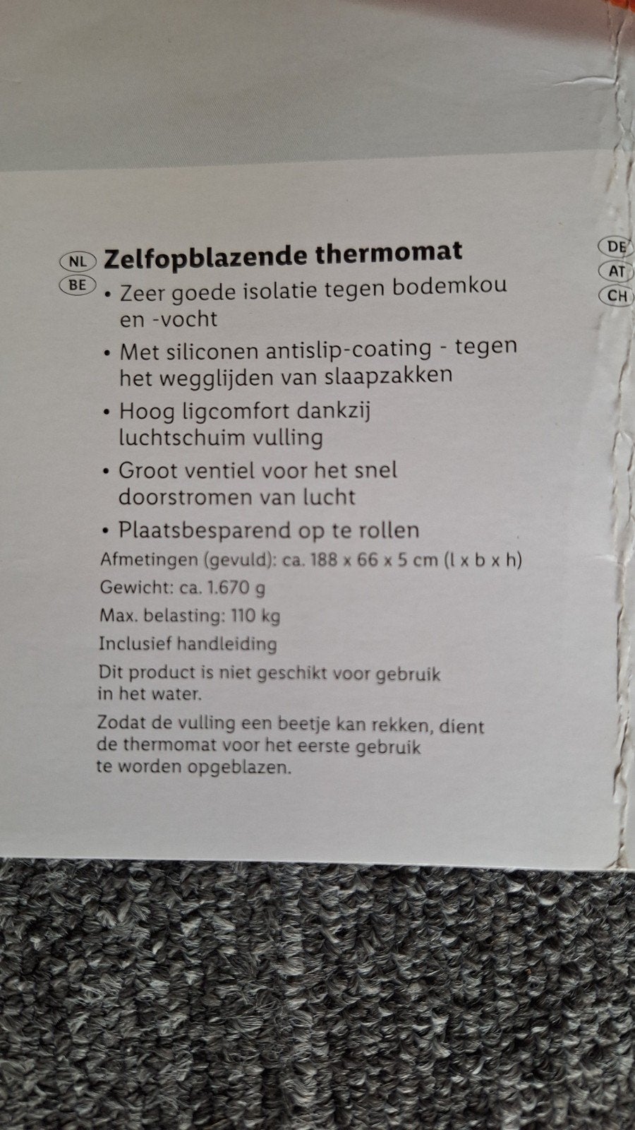 Luchtbed zelfopblazend., Ophalen, Nieuw
