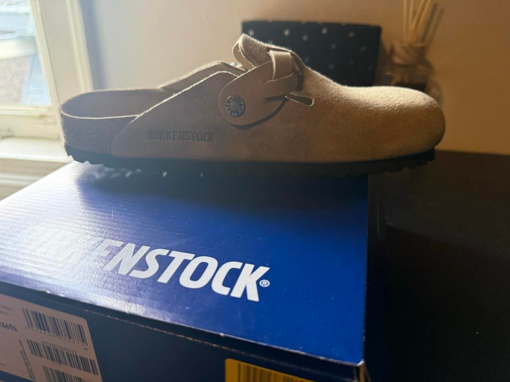 Birkenstock Boston Braided Taupe Leer - Maat 41, Ophalen of Verzenden, Nieuw, Bruin, Sandalen of Muiltjes