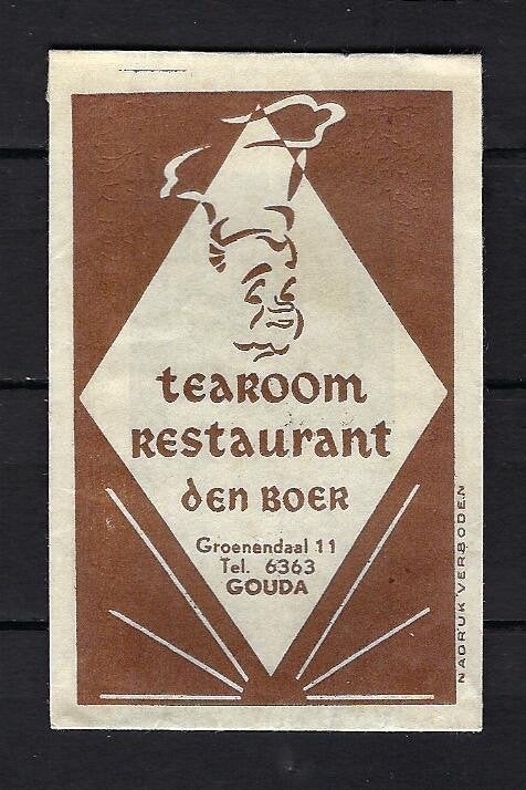 248 Gouda tearoom rest DEN BOER, Ophalen of Verzenden, Nederland