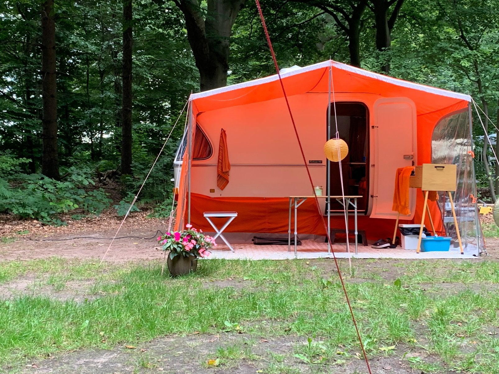 Retro voortent / luifel caravan past op o.a. Biod caravan, Ophalen, Zo goed als nieuw