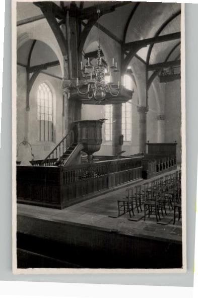 Hoorn 2 fotokaarten  van de oude kerk, Verzenden, 1940 tot 1960, Ongelopen, Noord-Holland