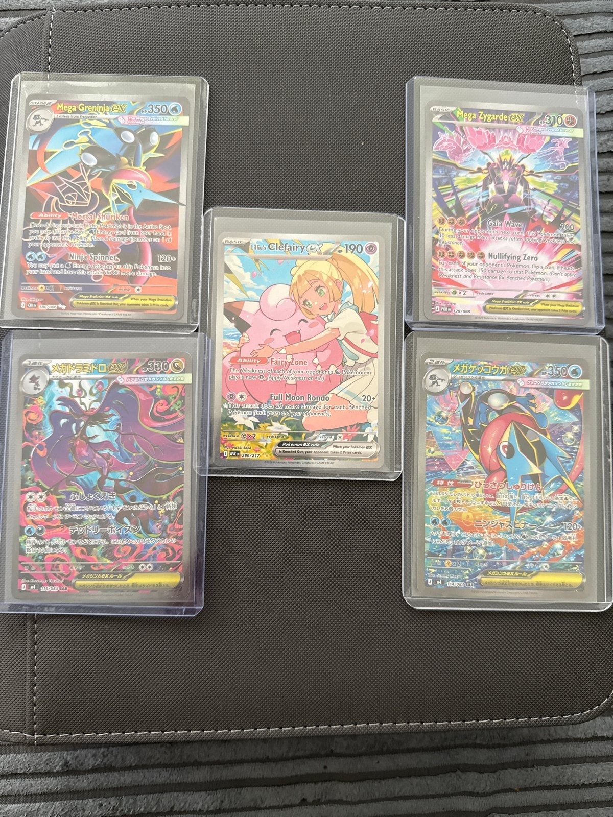 Pokémon Kaarten: Mega Greninja, Zygarde, Clefairy EX, Ophalen, Zo goed als nieuw, Meerdere kaarten