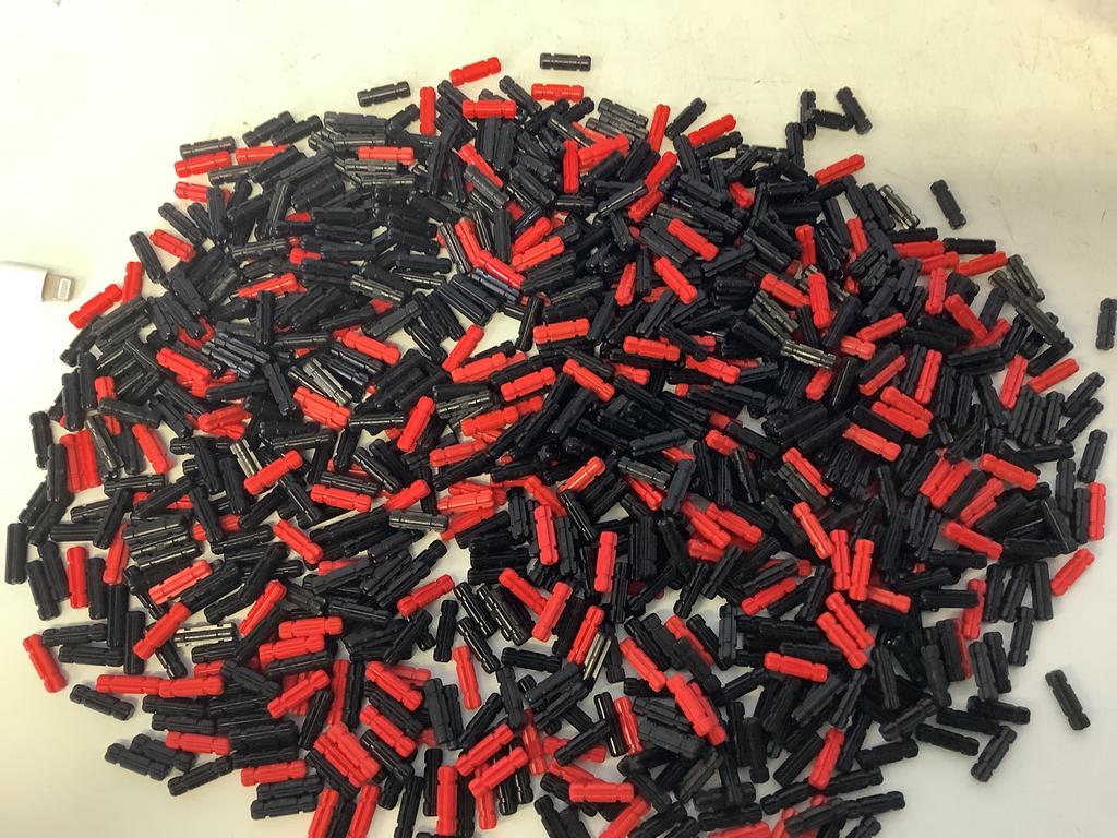 Lego technic as 2L gekarteld rood en zwart, Ophalen of Verzenden, Gebruikt, Losse stenen, Lego