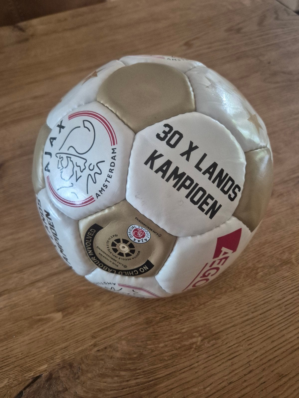 Ajax voetbal, gids en handtekeningen, Maat XL, Ophalen of Verzenden, Nieuw, Bal