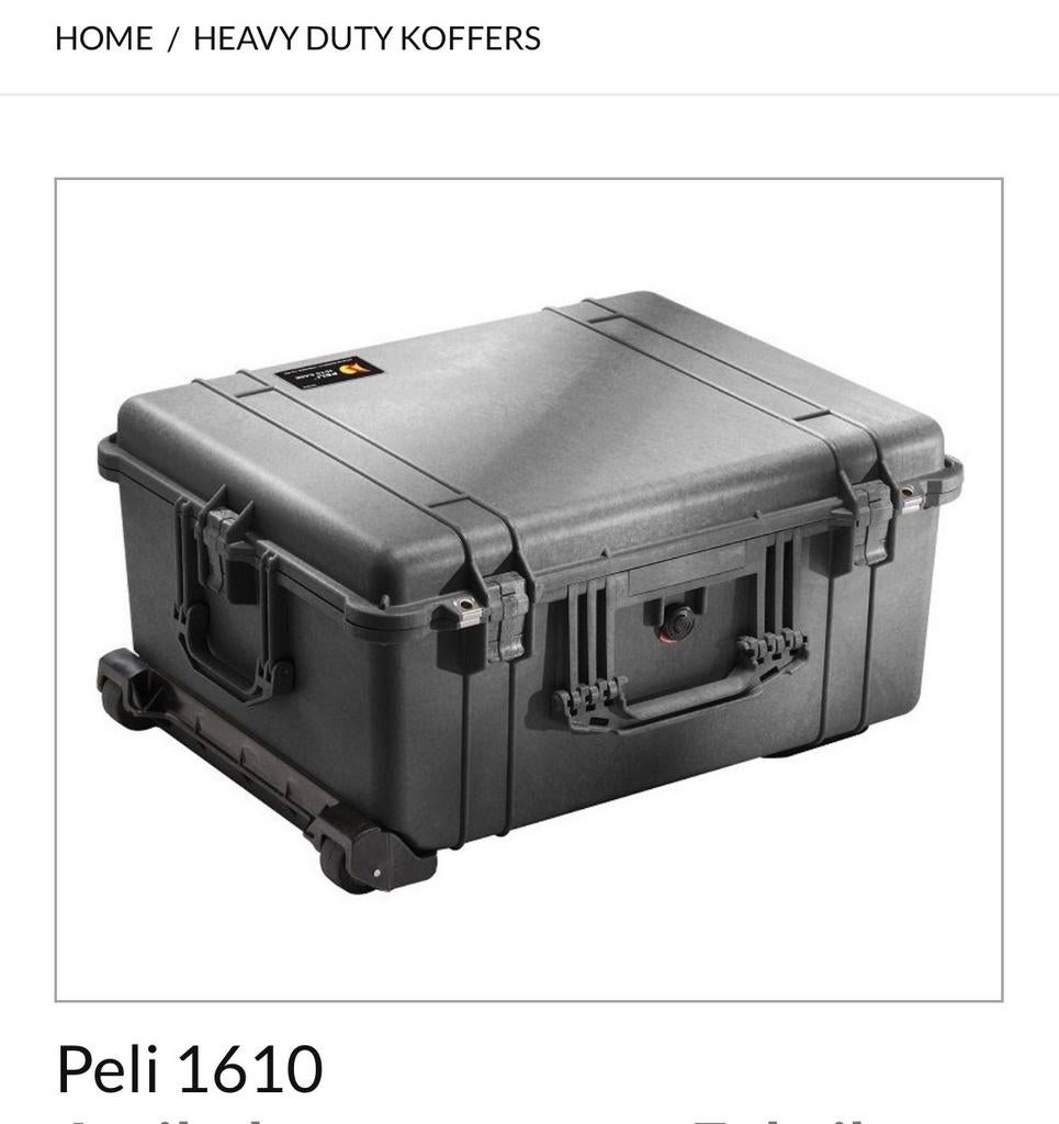 Peli Case 1610 koffer, Ophalen, Gebruikt, Hard kunststof, 45 tot 55 cm