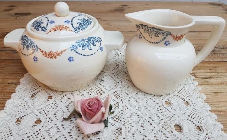 Groot Frans brocante roomstel met guirlandes, Longwy, Ophalen of Verzenden