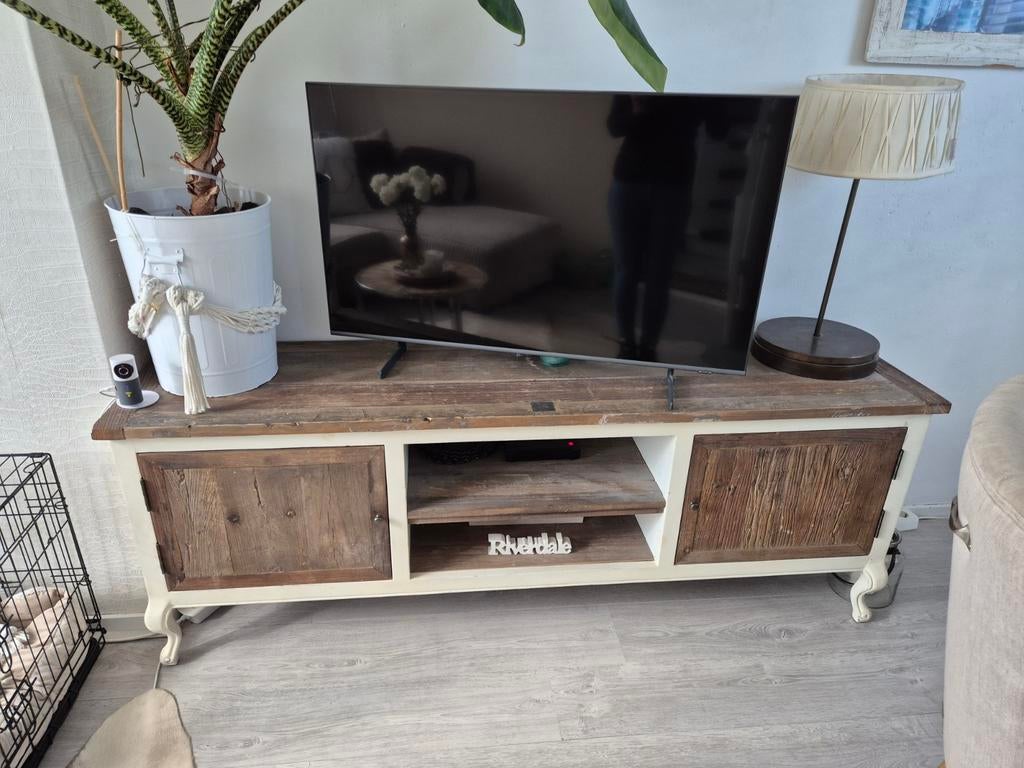 Driftwood tv meubel riviera maison, 150 tot 200 cm, Ophalen of Verzenden, Zo goed als nieuw, Minder dan 100 cm