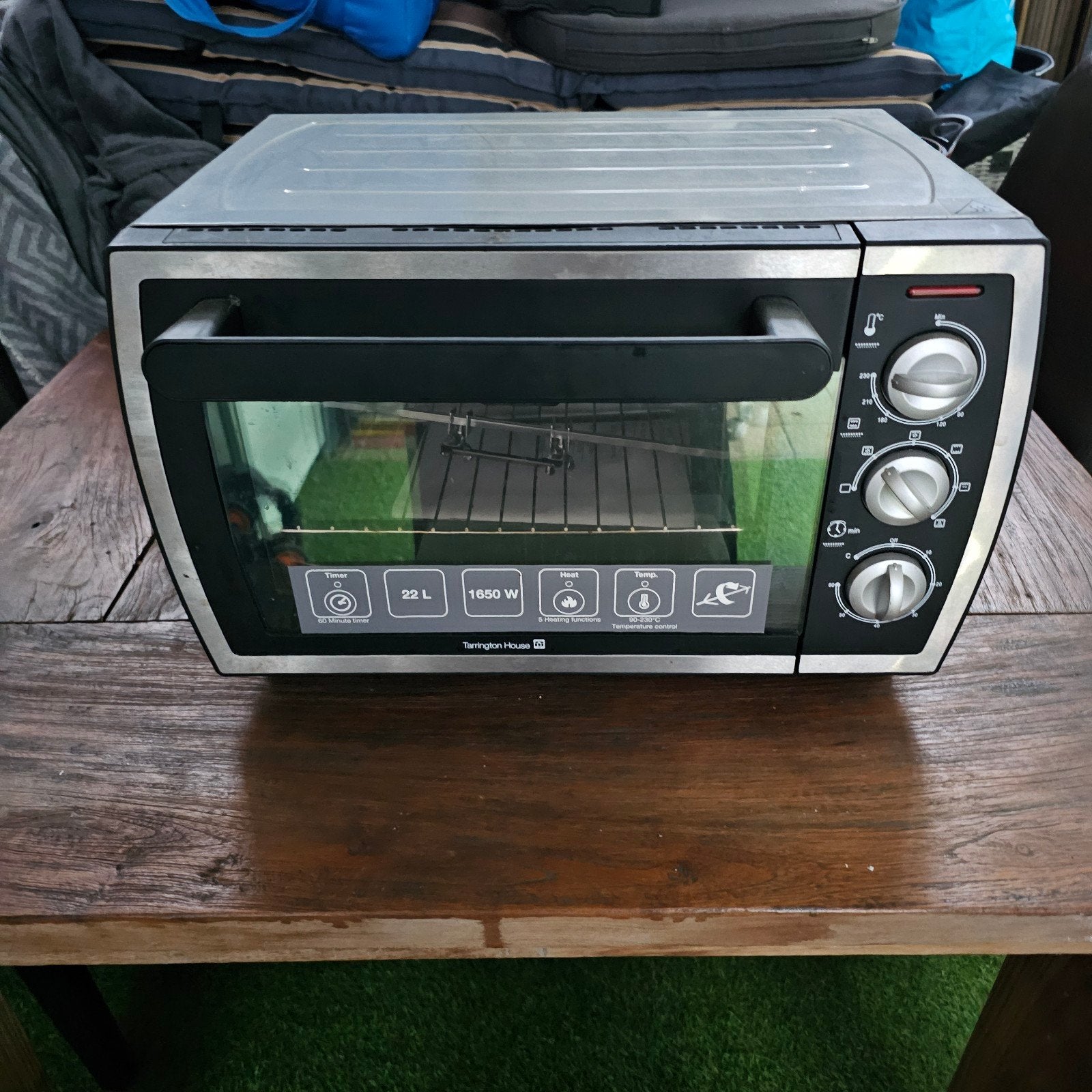 Grill Bak Heteluchtoven 1650 watt 22L met Draaispit & Timer, Witgoed en Apparatuur, Ovens, Zo goed als nieuw, Minder dan 45 cm