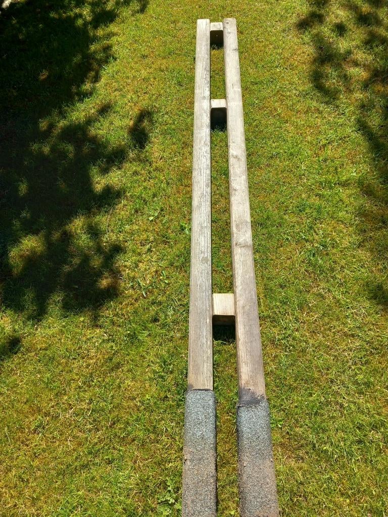 2 gebruikte tuinhout balken - 2.10m lang, 6.5cm breed, Ophalen