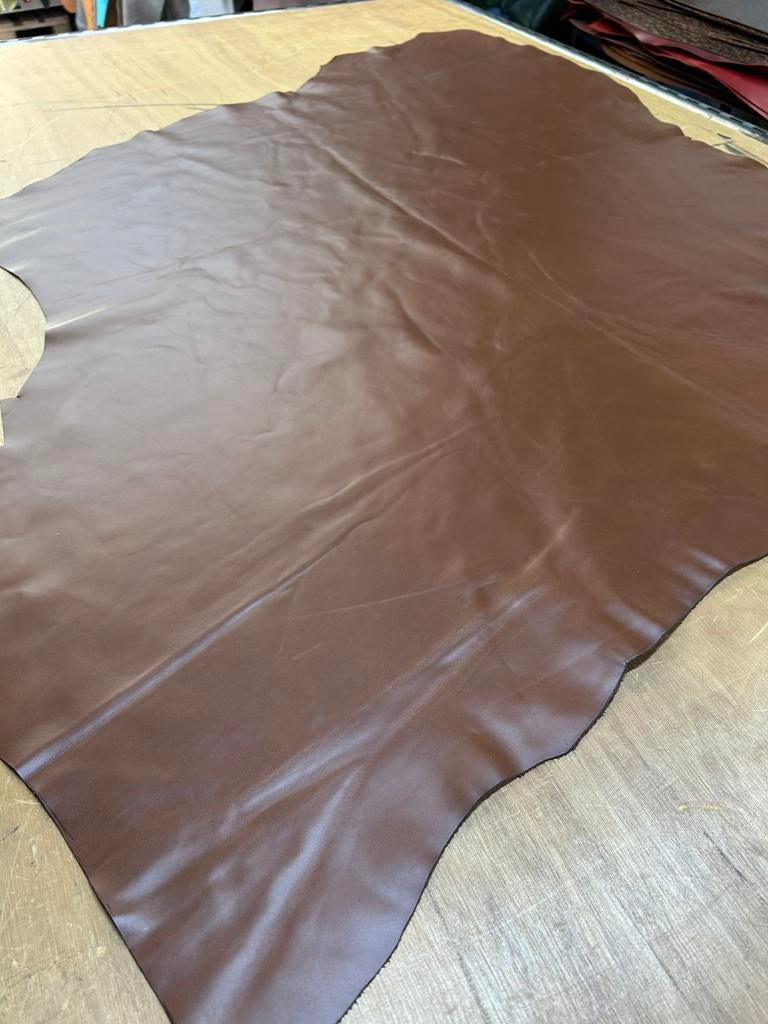 Gladde coqnac bruine leerlap 258, 120 cm of meer, Ophalen of Verzenden, Zo goed als nieuw, Katoen