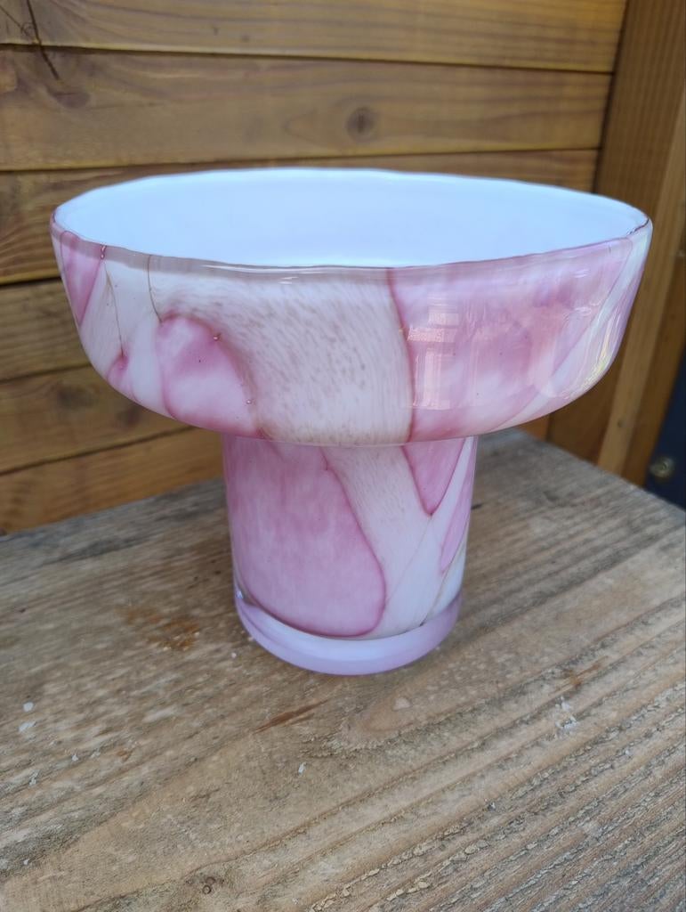 Fidrio Evoluon Pink Flame Vaas - Mondgeblazen Glas, Ophalen of Verzenden, Nieuw, Glas, Minder dan 50 cm