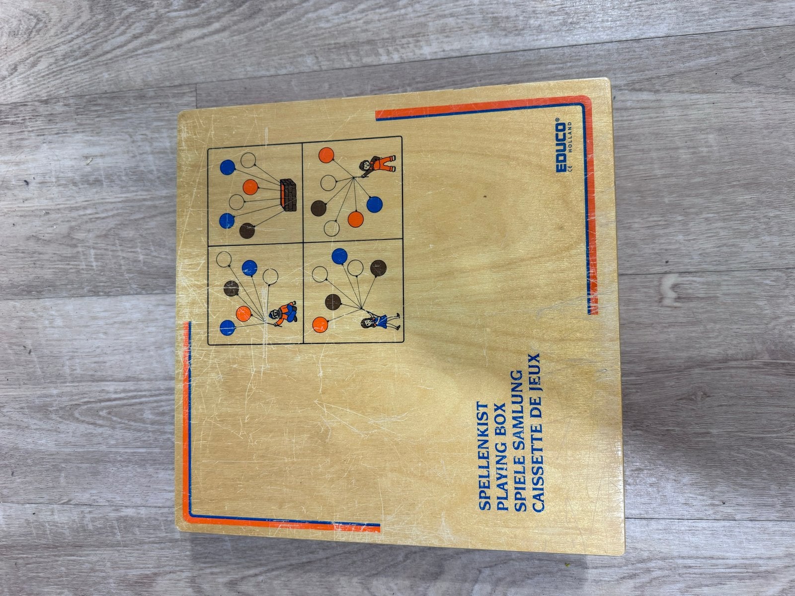 Educoboard Spellenkist: Diverse Spellen in Houten Box, Drie of vier spelers, Ophalen, Gebruikt