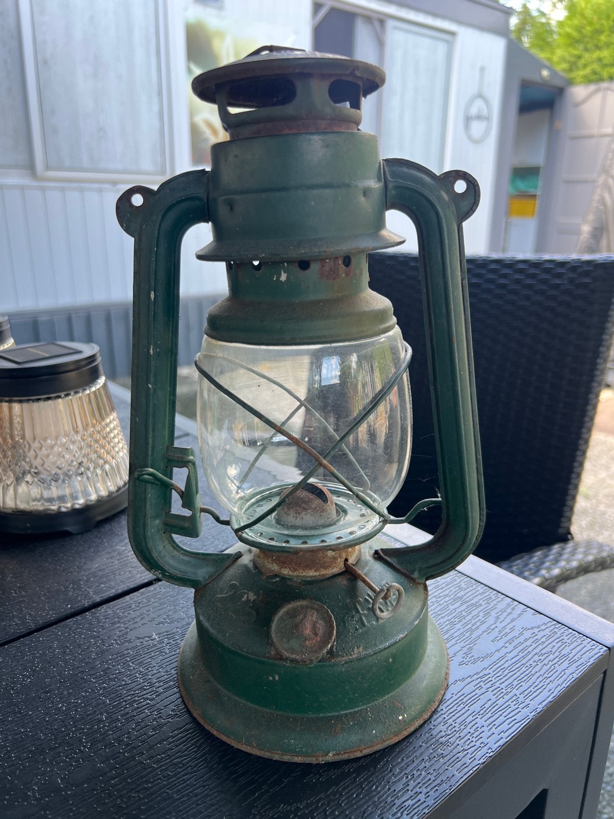Vintage Groene Petroleumlamp - Decoratieve Olielamp, Ophalen