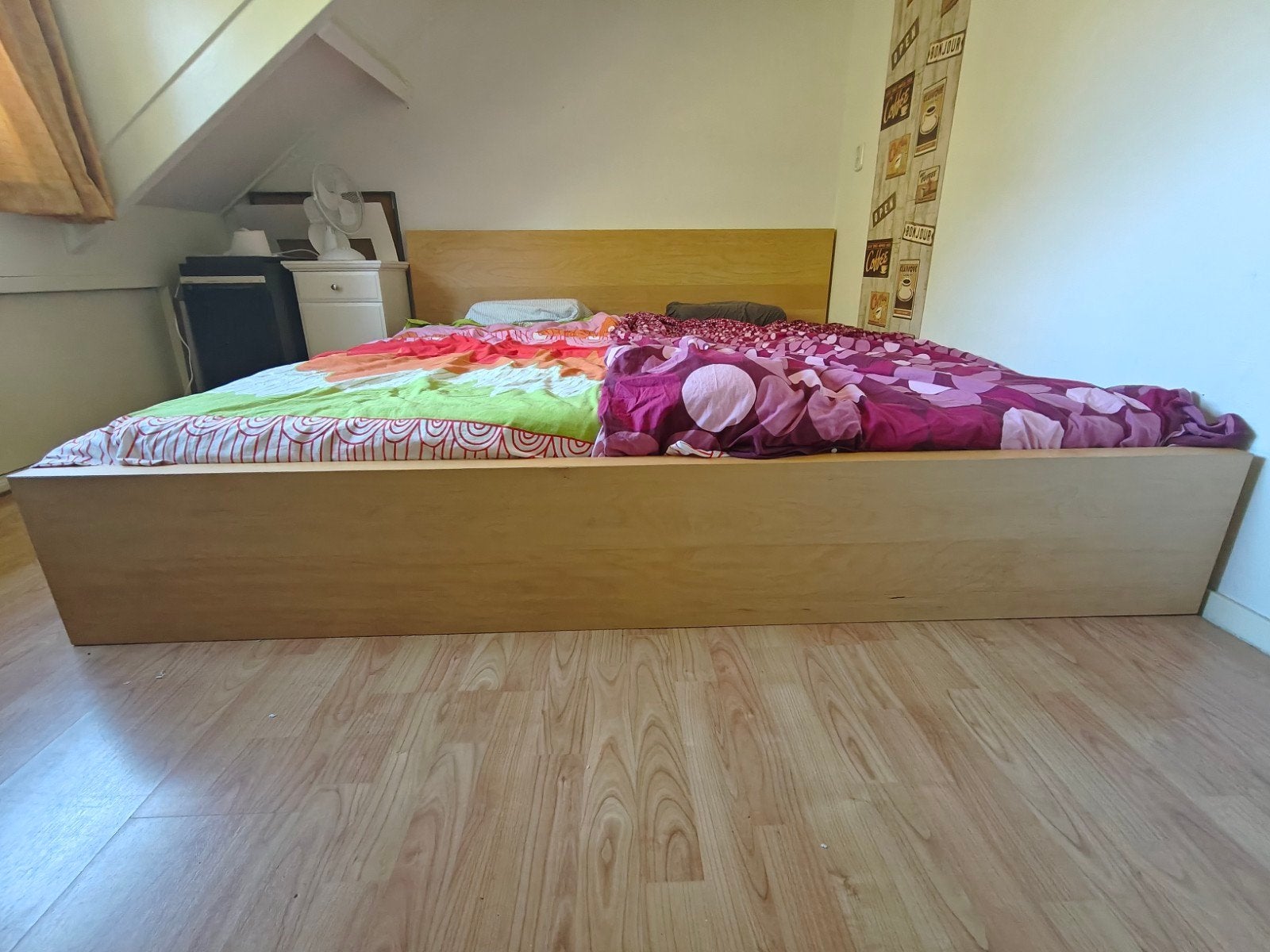 Tweepersoonsbed 200x180 met lattenbodem (evt. incl. matras), Overige materialen, Gebruikt, Tweepersoons, Ophalen of Verzenden