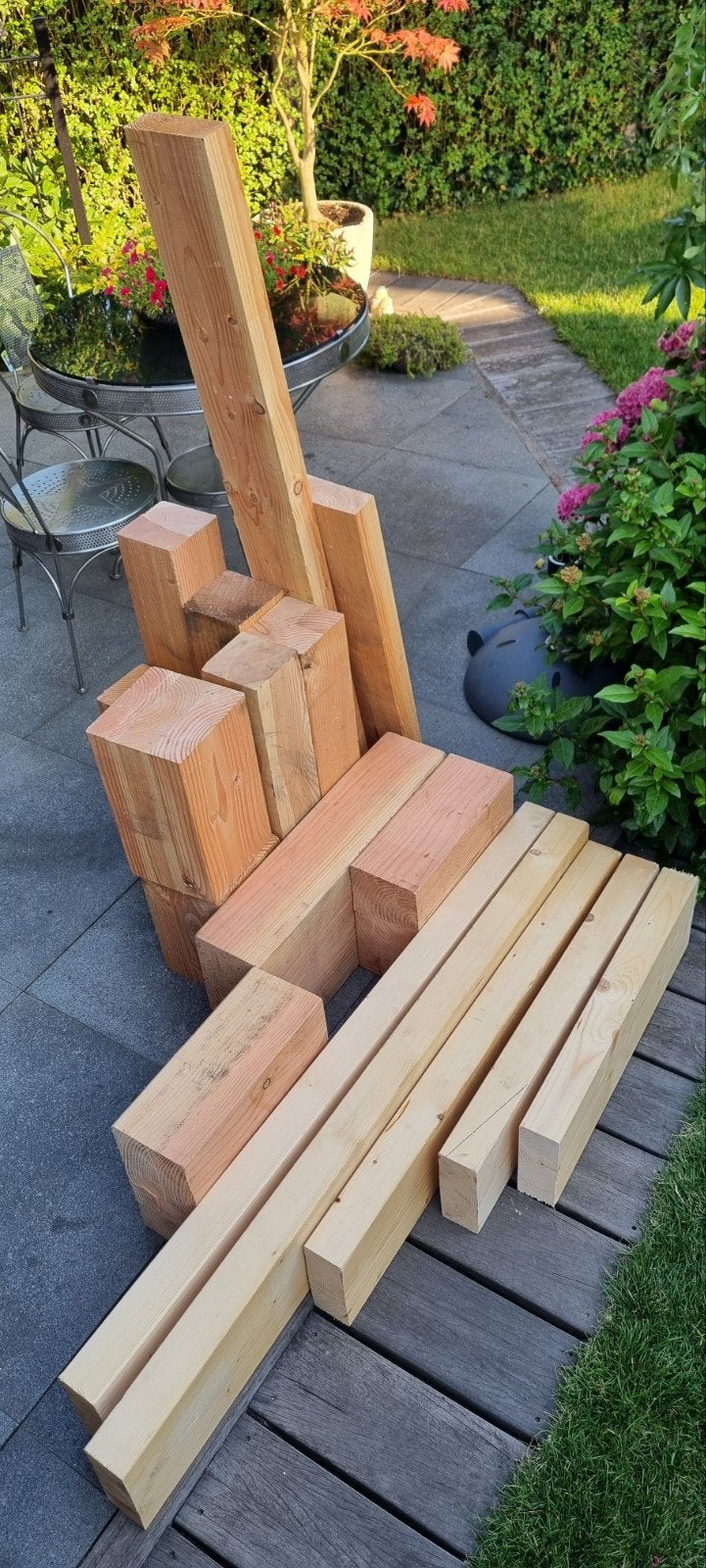 Nieuwe houten balken, diverse afmetingen, Doe-het-zelf en Verbouw, Hout en Planken, Ophalen, Nieuw, 50 mm of meer, Balk