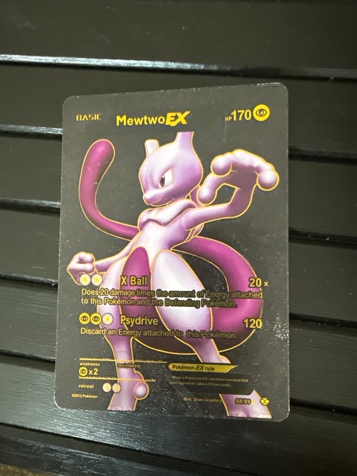 Mewtwo EX Pokémon Kaart - Zeldzaam en Krachtig, Ophalen of Verzenden, Gebruikt, Losse kaart