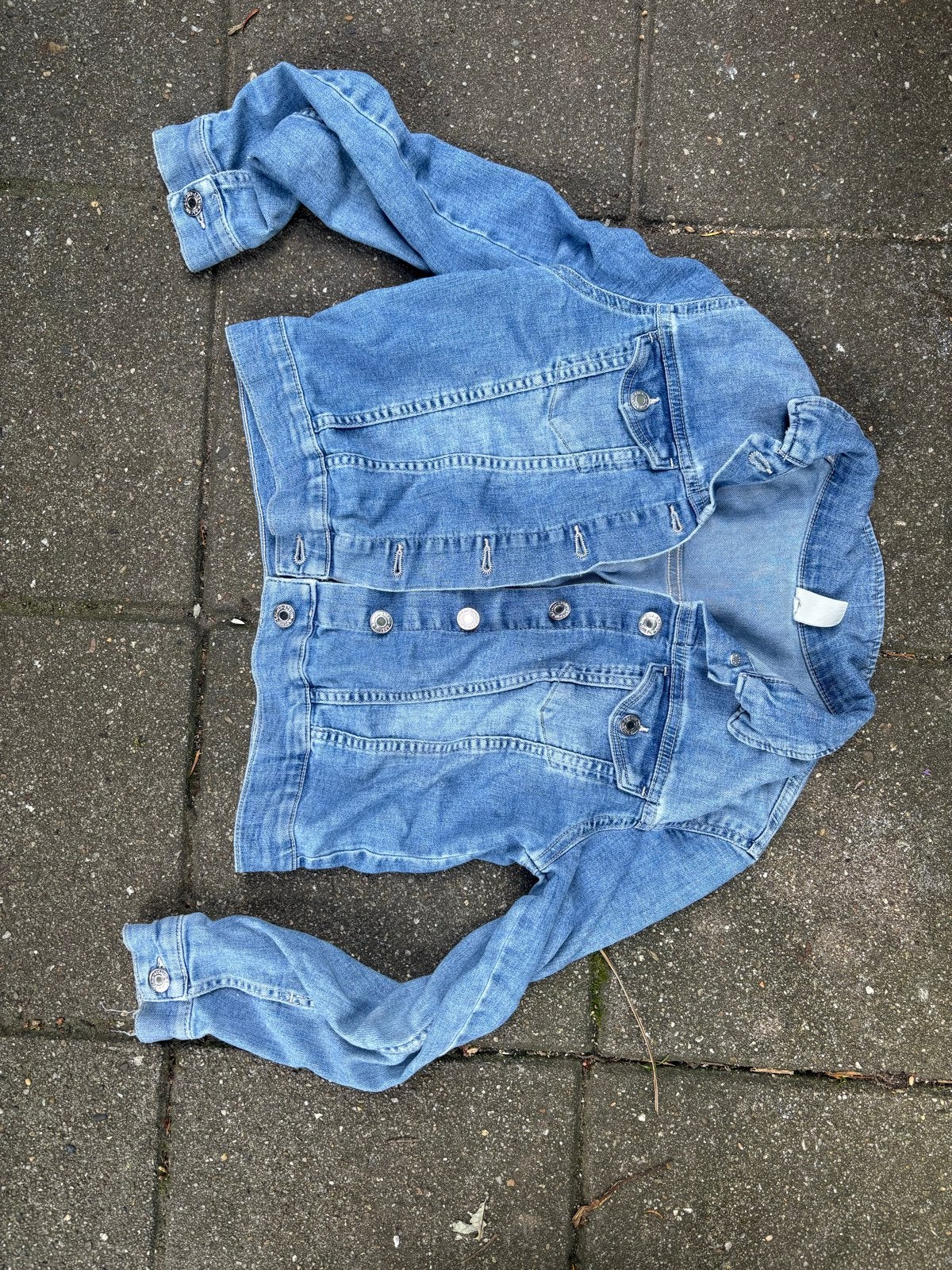 &denim spijkerjasje maat 140 (9-10 jaar), Ophalen of Verzenden, Zo goed als nieuw, Maat 34 (XS) of kleiner, Blauw