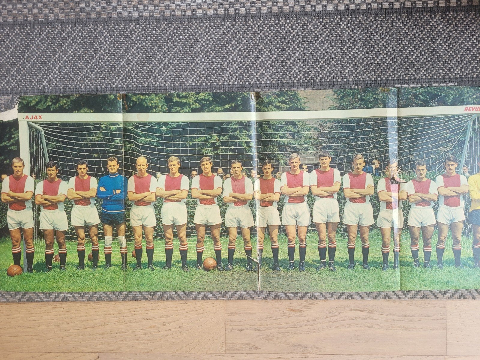Voetbalposter Ajax seizoen 1965 - 1966, Ophalen of Verzenden, Gebruikt, Ajax, Poster, Plaatje of Sticker