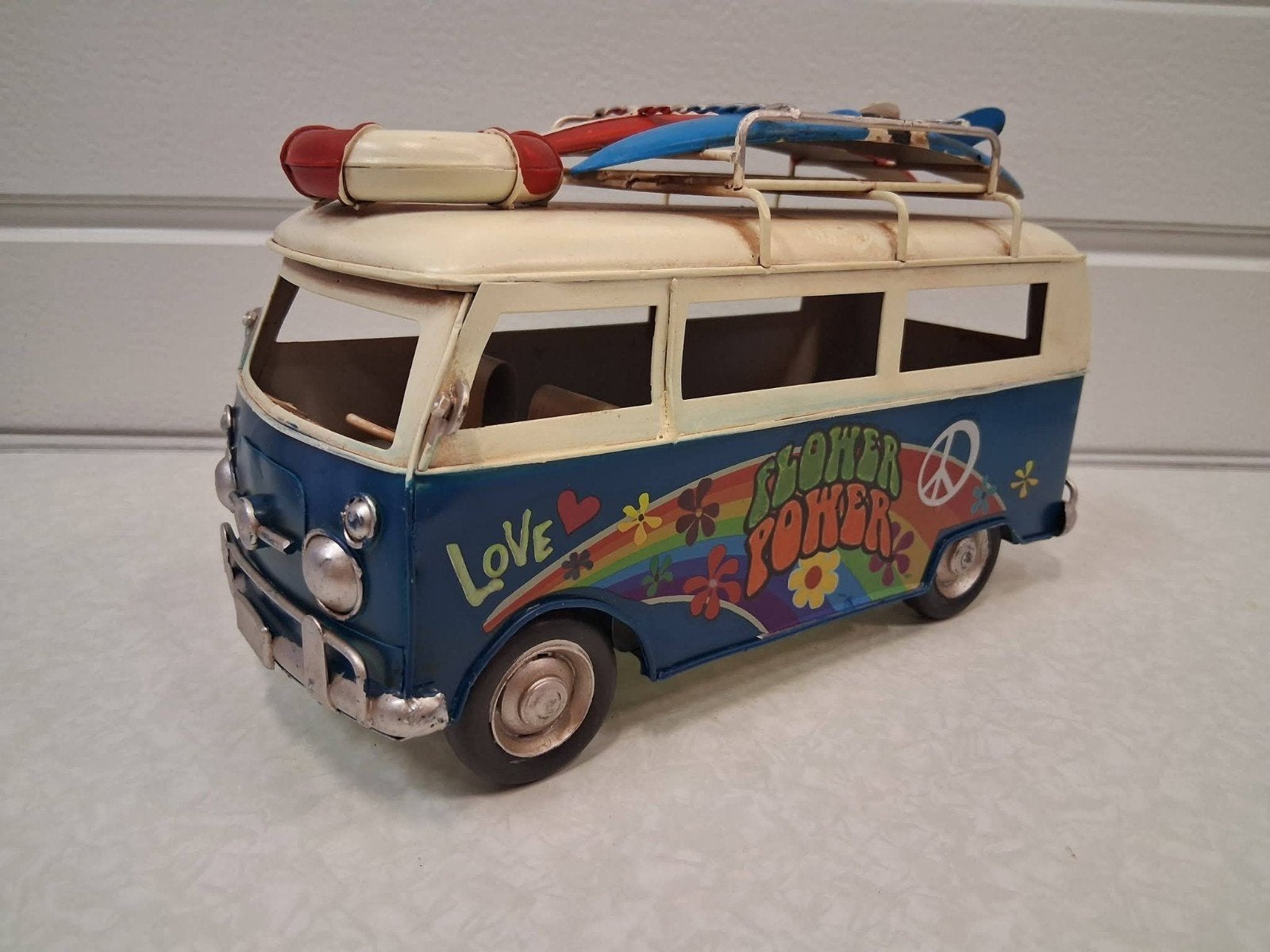 Camper-bus Flower Power, decoratie, Ophalen of Verzenden, Nieuw, Bus of Vrachtwagen