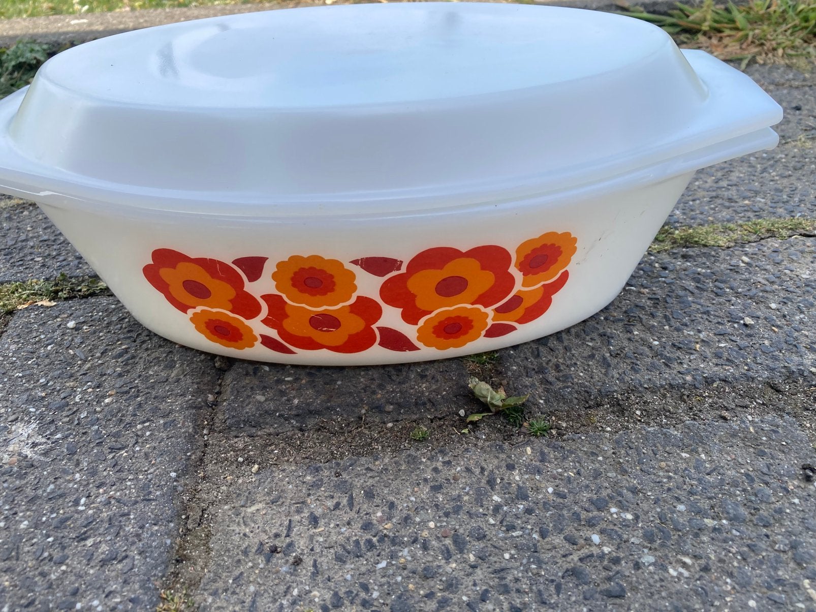Vintage france arcopal lotus ovale ovenschaal, Ophalen, Huis en Inrichting