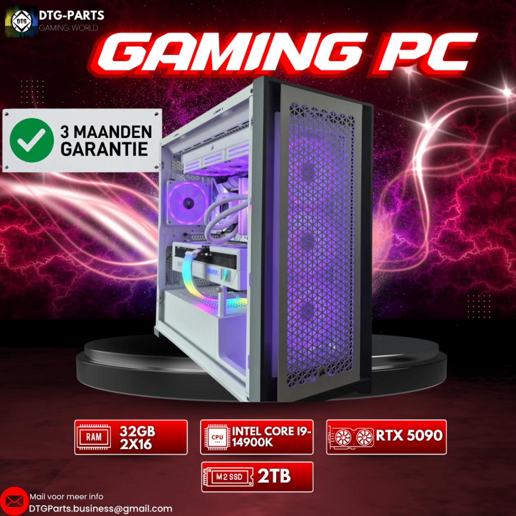 Gaming PC // RTX 5090 & Intel Core i9-14900K, Computers en Software, Desktop Pc's, Refurbished, 4 Ghz of meer, SSD, 32 GB, Met videokaart