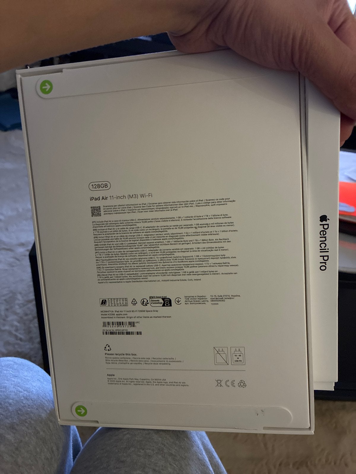iPad Air M3 (11-inch) 128GB Wi-Fi met Apple Pencil Pro, Apple iPad Air, 11 inch, Ophalen of Verzenden, Zo goed als nieuw