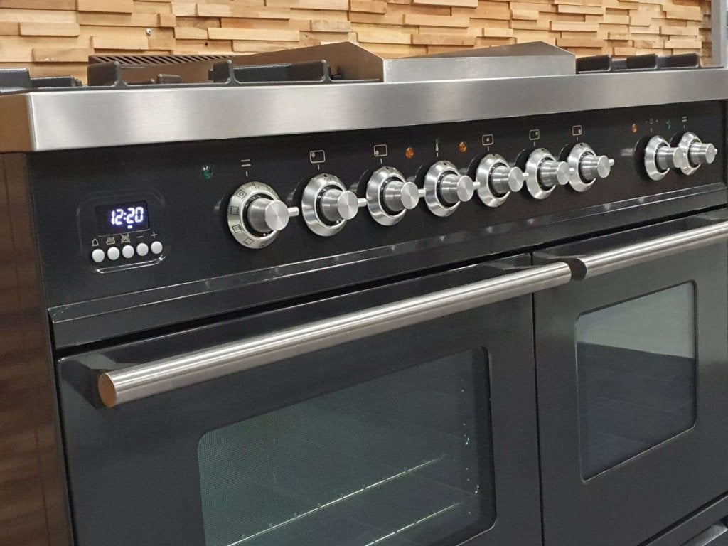 Luxe Boretti Fornuis 100cm antraciet + rvs MAGNETRON, Niet ingevuld, 60 cm of meer, Niet ingevuld, Ophalen of Verzenden