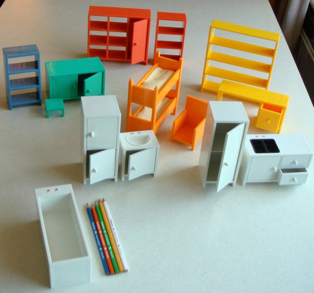 Lillabo poppenhuismeubeltjes Ikea jaren 90 samen € 11,50, Ophalen of Verzenden, Gebruikt, Poppenhuis