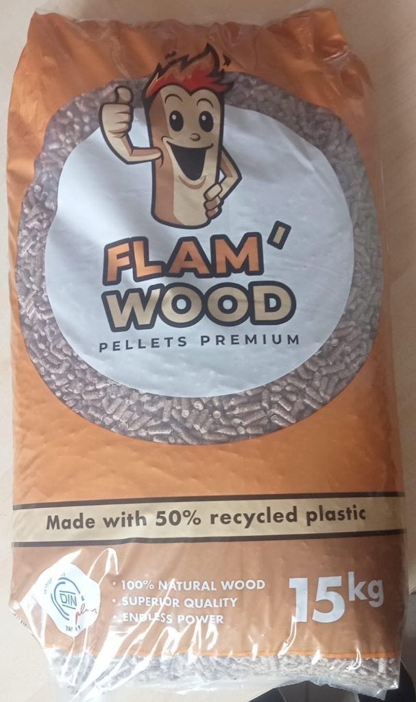 Houtpellets Flam Wood | Pelletkorrels | DINplus, Tuin en Terras, 6 m³ of meer, Ophalen