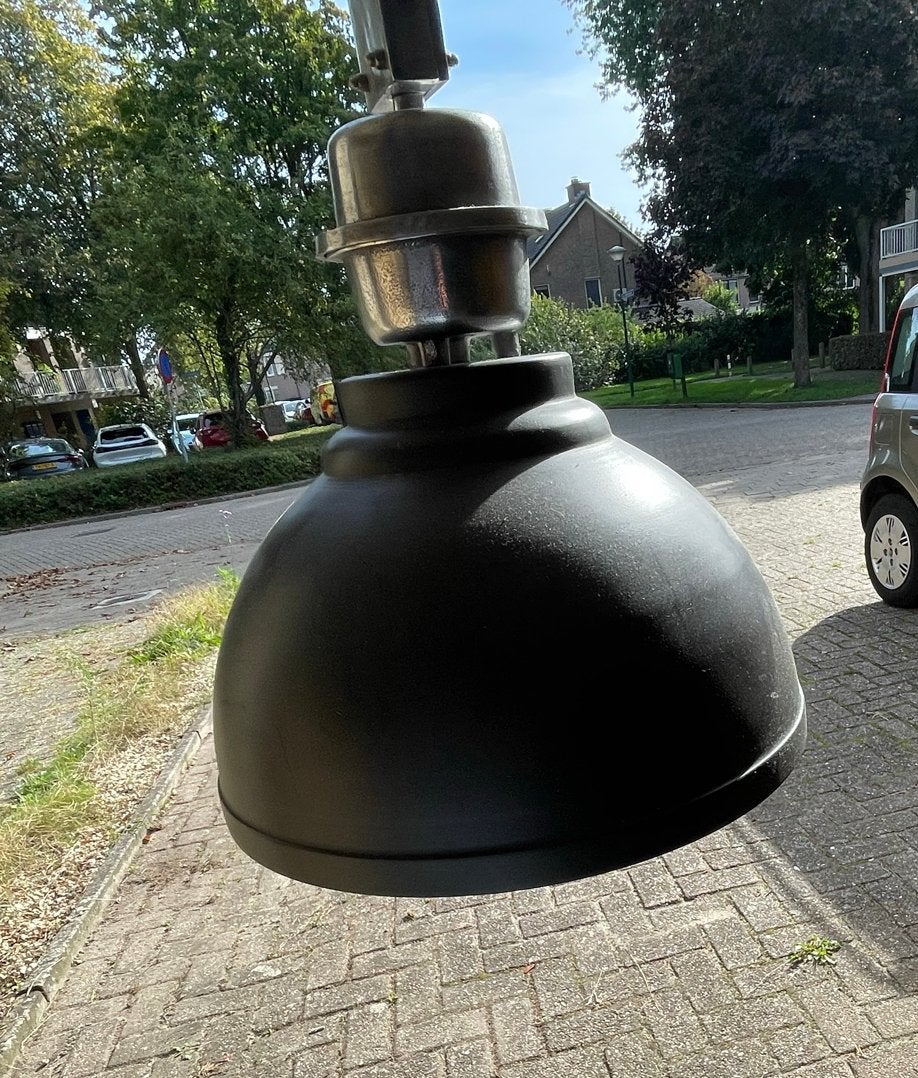 Zwarte Industriële Hanglamp met Ketting - Gebruikt, Ophalen, Gebruikt, Metaal, E27 (groot)
