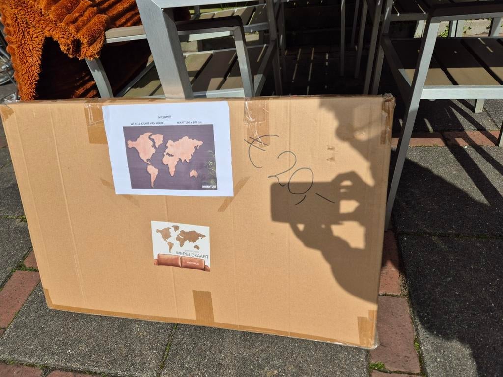 Nieuwe houten wereldkaart wanddecoratie - Kwantum 150x100 cm, Ophalen of Verzenden, Nieuw