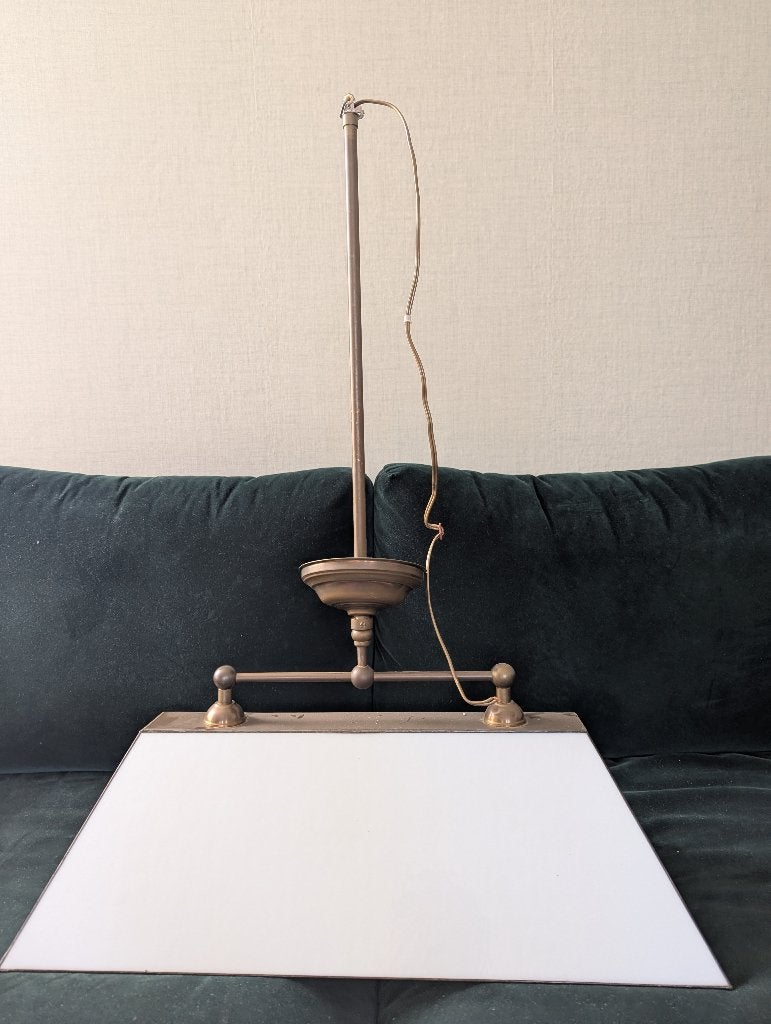 Hanglamp biljart stijl, Ophalen, E14 (klein), Zo goed als nieuw, Glas