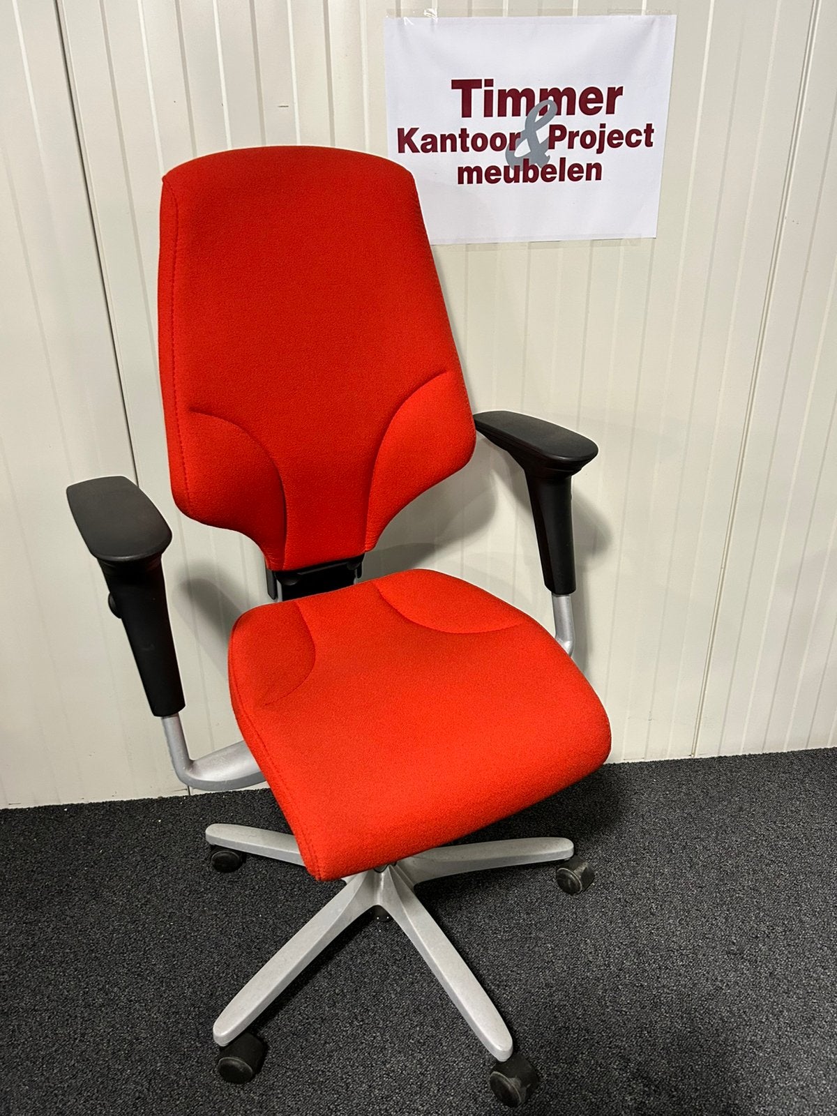 Giroflex 64 comfort stoffering, 4d arml, Gebruikt, Ophalen of Verzenden, Bureaustoel, Rood