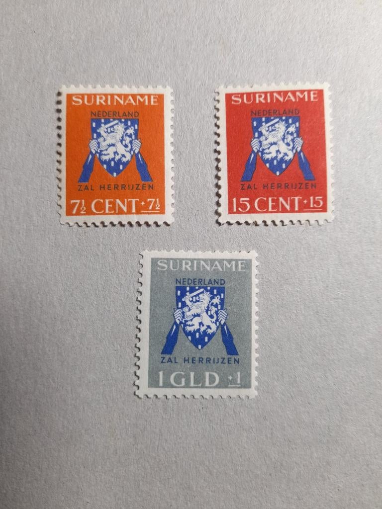 Suriname postfris nr 197 t/m 199. P, Ophalen of Verzenden