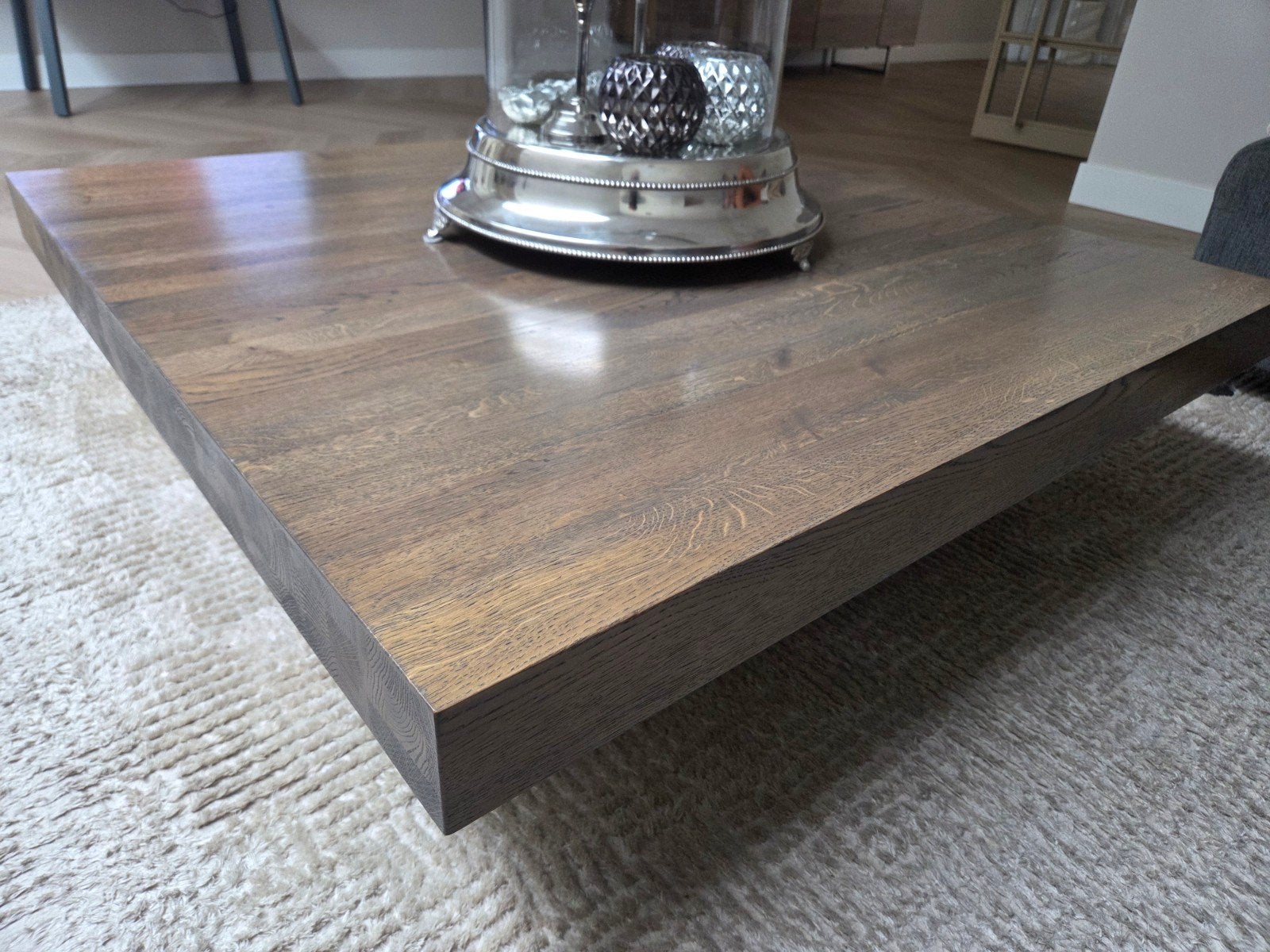 Salontafel massief eiken Goossens, Ophalen, Zo goed als nieuw, Modern, 5 – 50