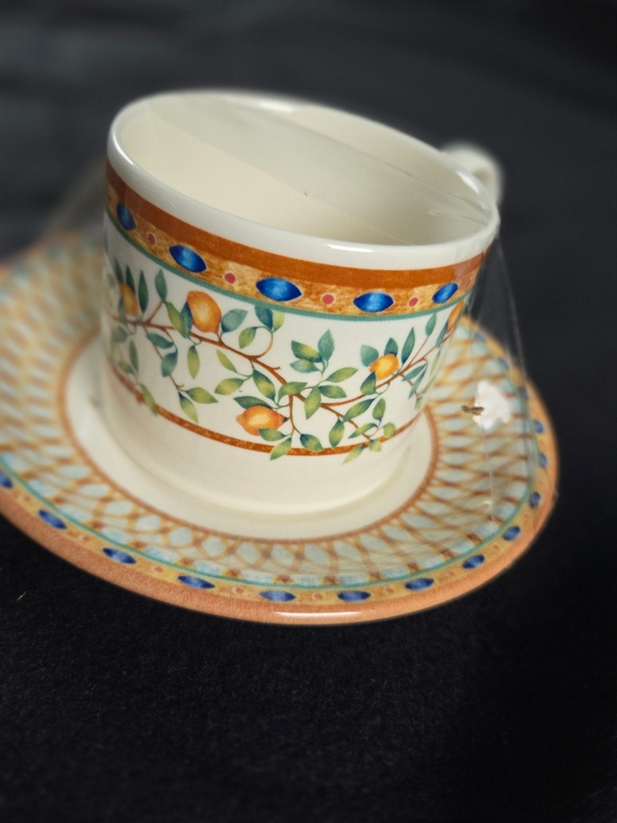 Creative Tableware Lemon Tree kop en schotel set (2 stuks), Ophalen of Verzenden, Nieuw, Overige stijlen, Kop(pen) en/of Schotel(s)