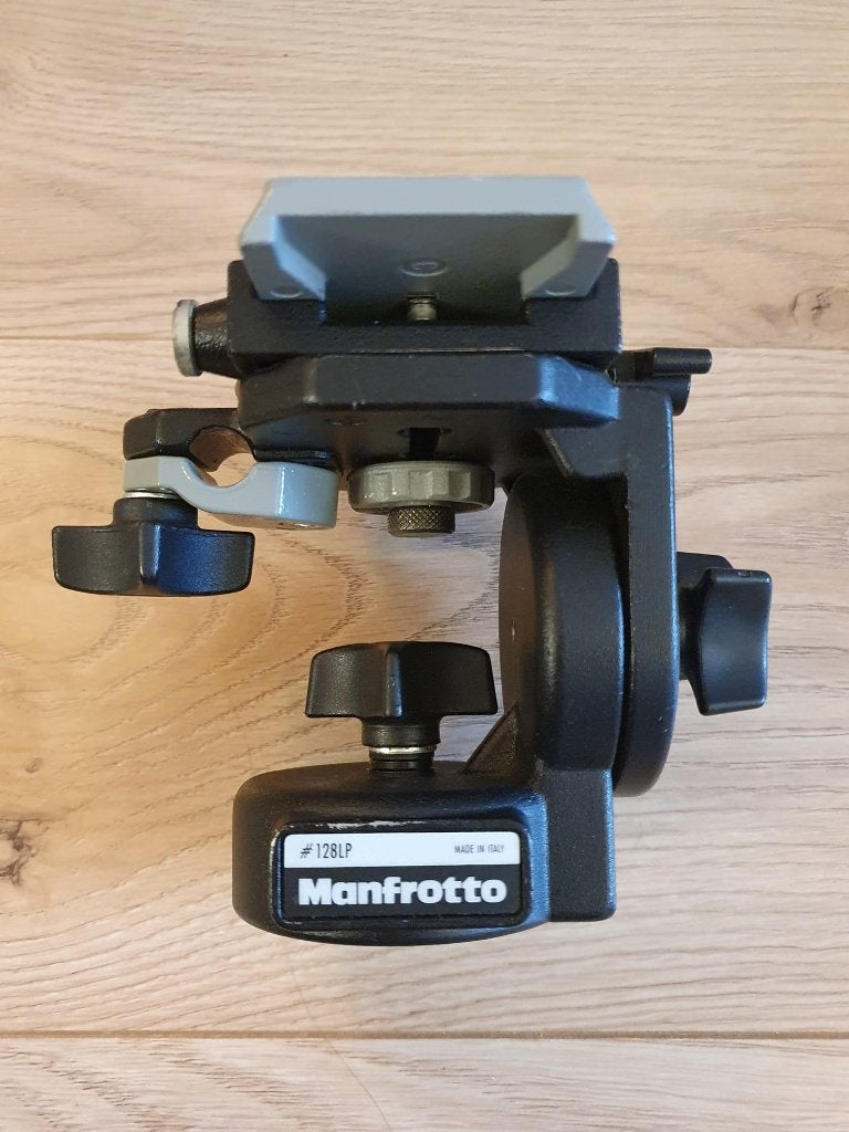 Manfrotto 128LP Statiefkop + 357 Snelkoppelingsadapter, Gebruikt, Overige typen, Ophalen of Verzenden, Snelkoppelingsplaat