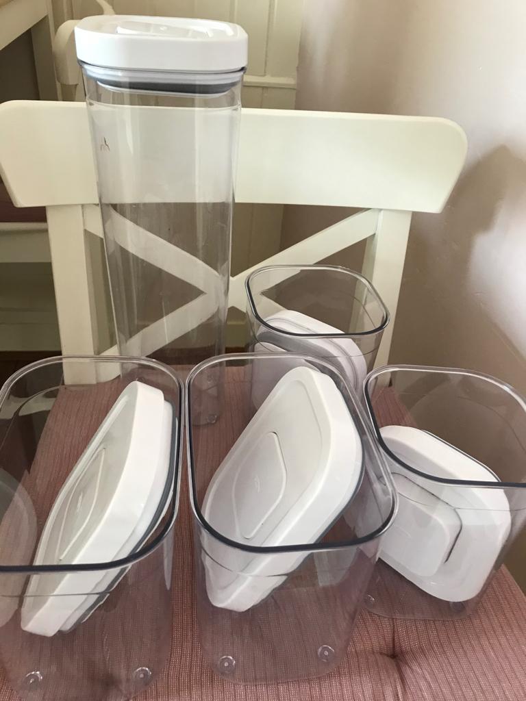Opbergbakjes keuken met vacuüm deksel, Voorraadpot, Ophalen, Gebruikt, Kunststof