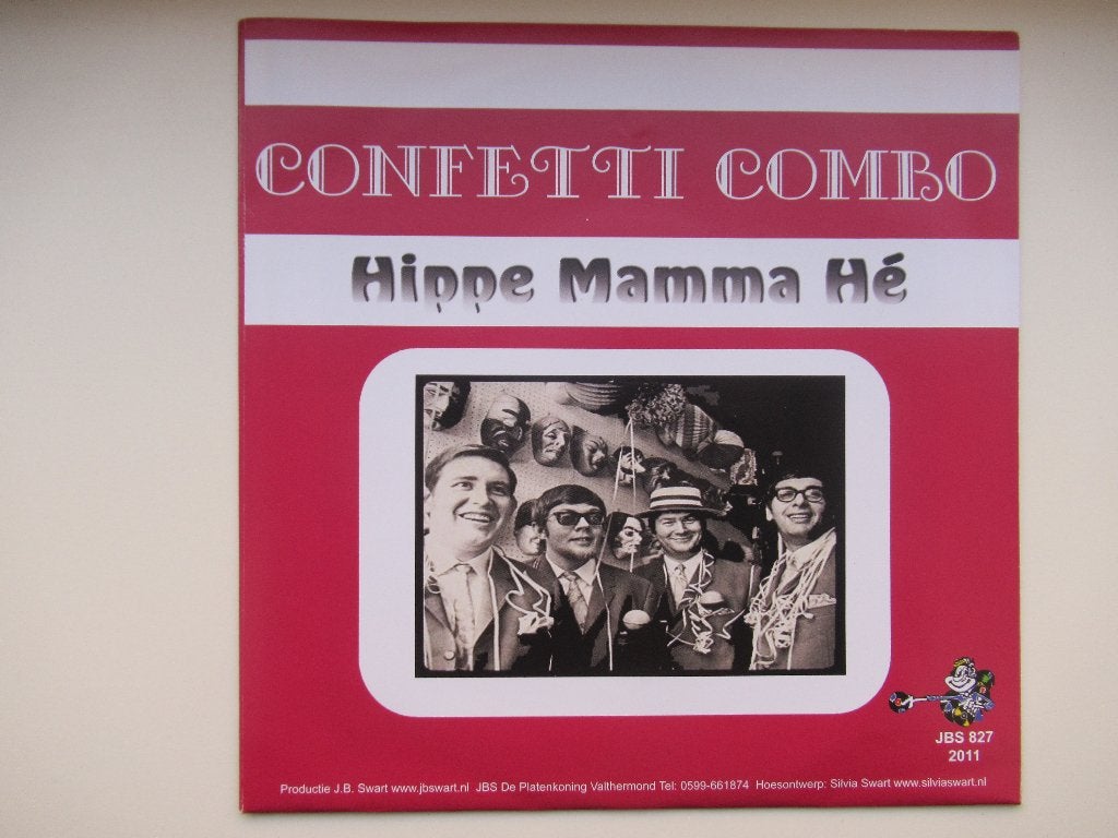 CONFETTI COMBO # HIPPE MAMMA HÉ/ WAAR IS DE BRUID, 7 inch, Ophalen of Verzenden, Levenslied of Smartlap, Beschermende buitenhoes