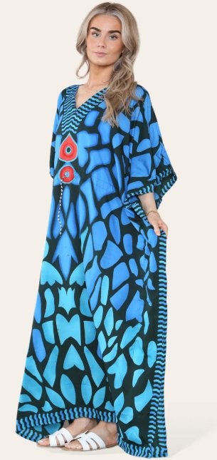 Kaftan/ kaftanjurk/ strandjurk, Kleding | Dames, Jurken, Meerkleurig, Maat 42/44 (L), Nieuw, Ophalen of Verzenden