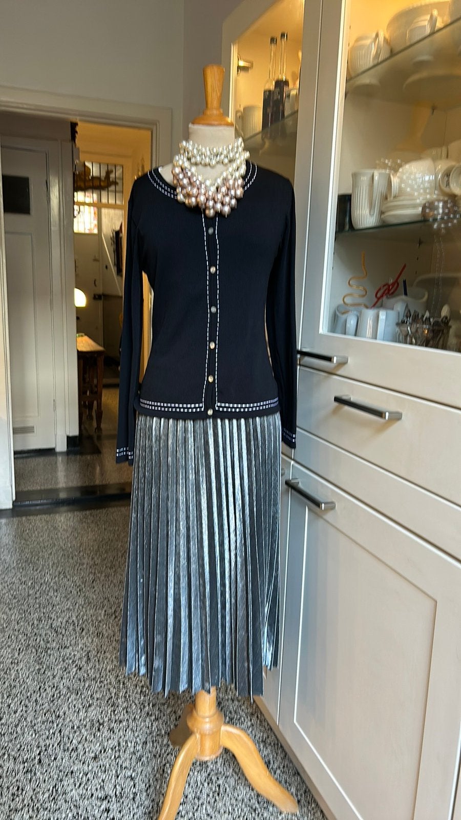 Prachtig zwart  INTRAMA vest linnen/cashmere mt S nieuwstaat, Ophalen of Verzenden, Nieuw, Zwart