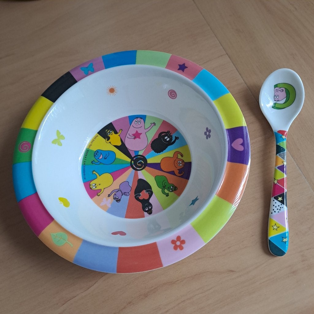 Barbapapa bakjes met lepel, Huis en Inrichting, Overige materialen, Ophalen of Verzenden, Zo goed als nieuw, Kom(men)