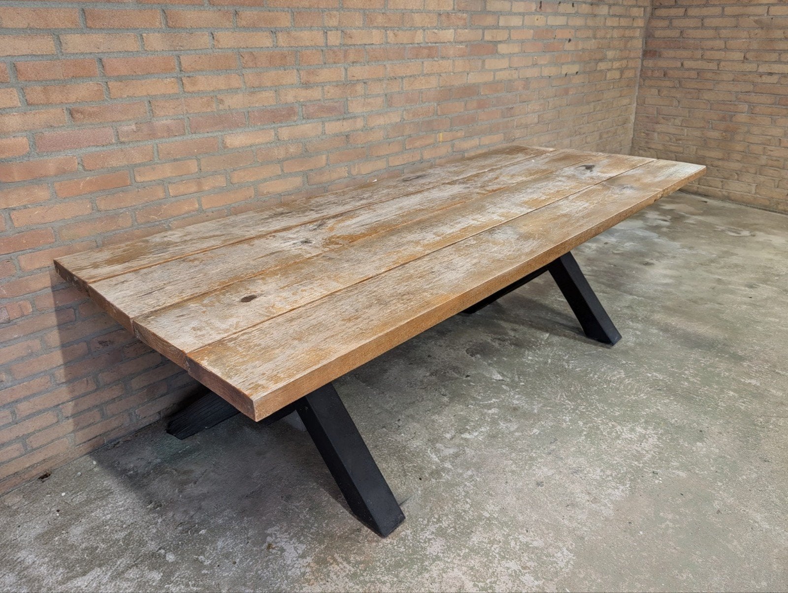 Kersenhout (tuin)tafel 300x100cm, Ophalen, Gebruikt, Rechthoekig, Hout