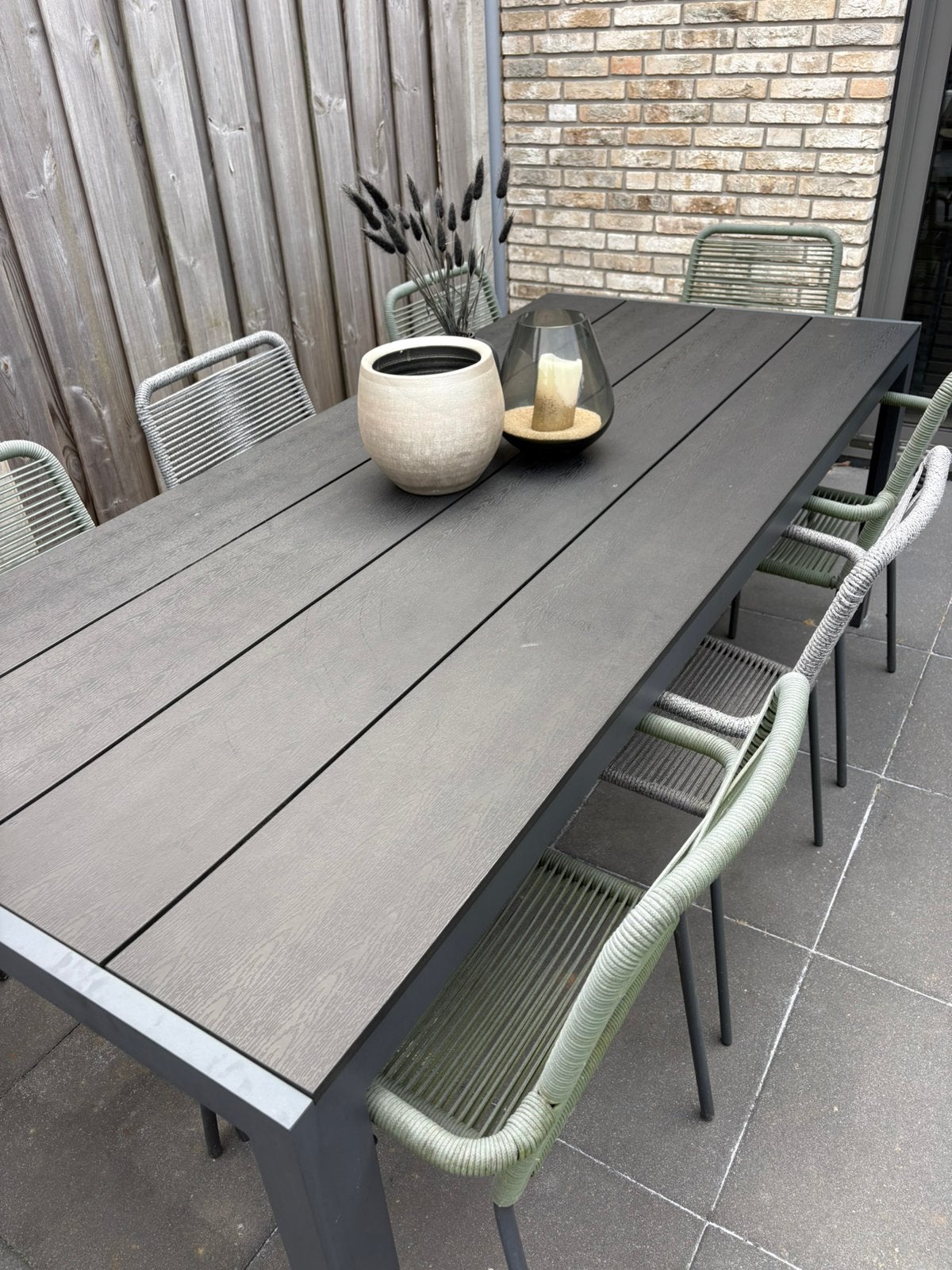Tuintafel met stoelen, Tuin en Terras, Ophalen, Zo goed als nieuw, Rechthoekig